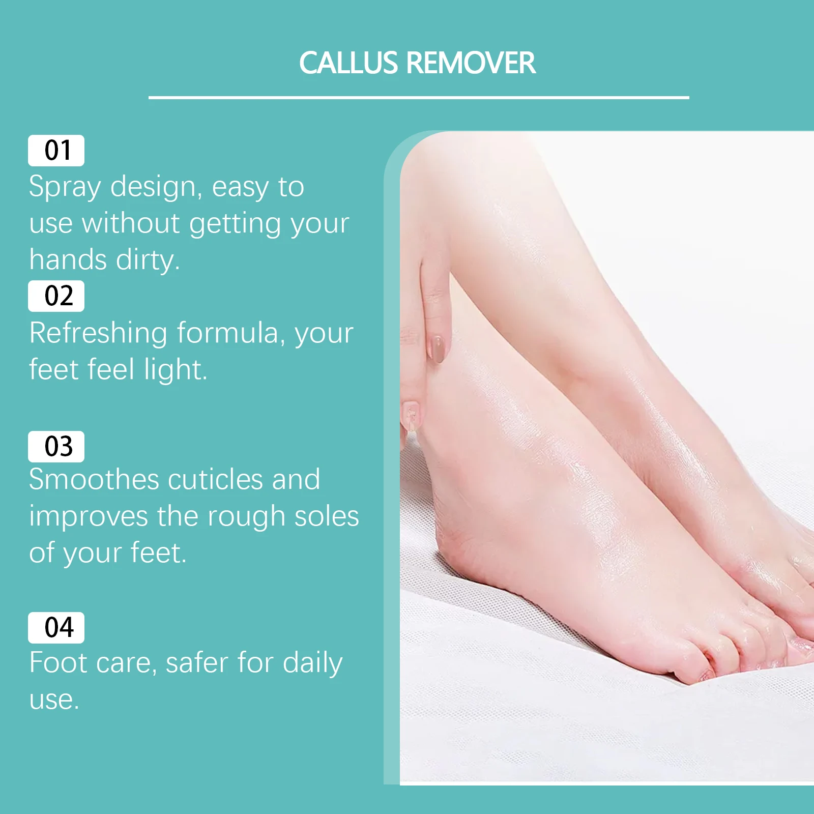 Foot Peeling Spray Instantly Remove Dead Skin Calluses Moisturizing Nourish Dry Cracked Rough Heels Exfoliating Foot Serum 20ml view 5