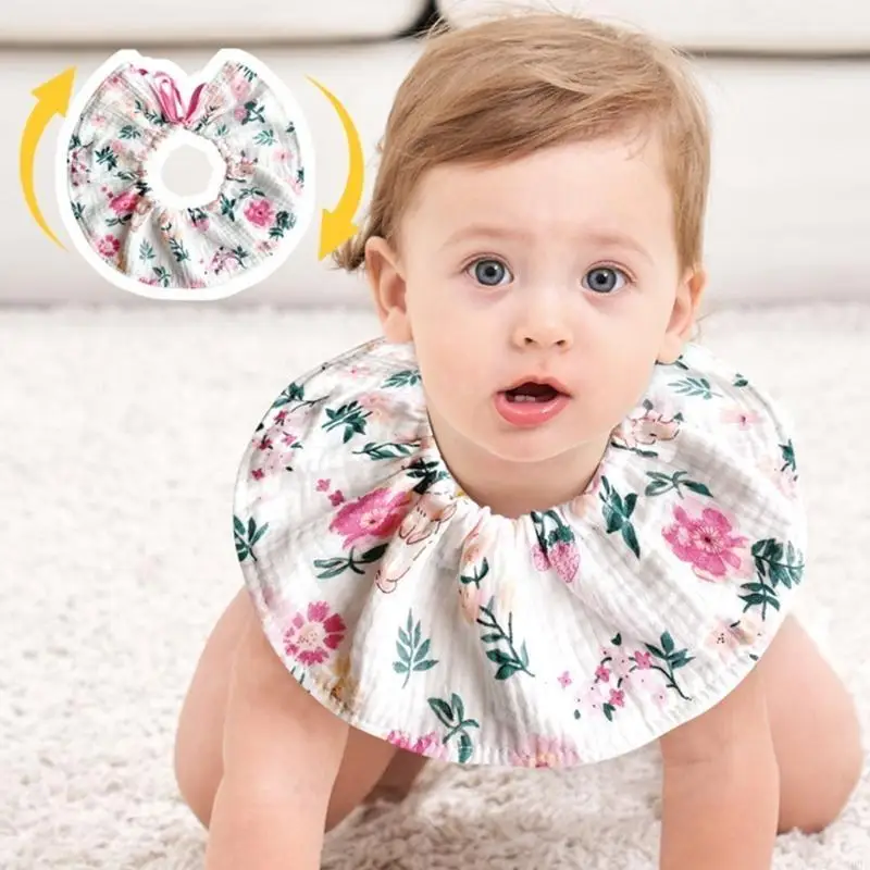 مرايل M89C بيبي باندانا لعاب الأطفال من القطن للجنسين الأولاد والبنات للتسنين وسيلان اللعاب #4