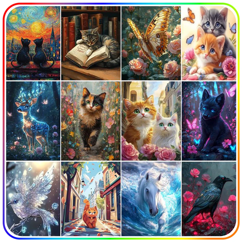

SDOYUNO Diamond Painting Tools Animals Needle Arts Craft Diy Kit Rhinestones Diamond Mosaic Crystal Wall Art Picture Home Decor