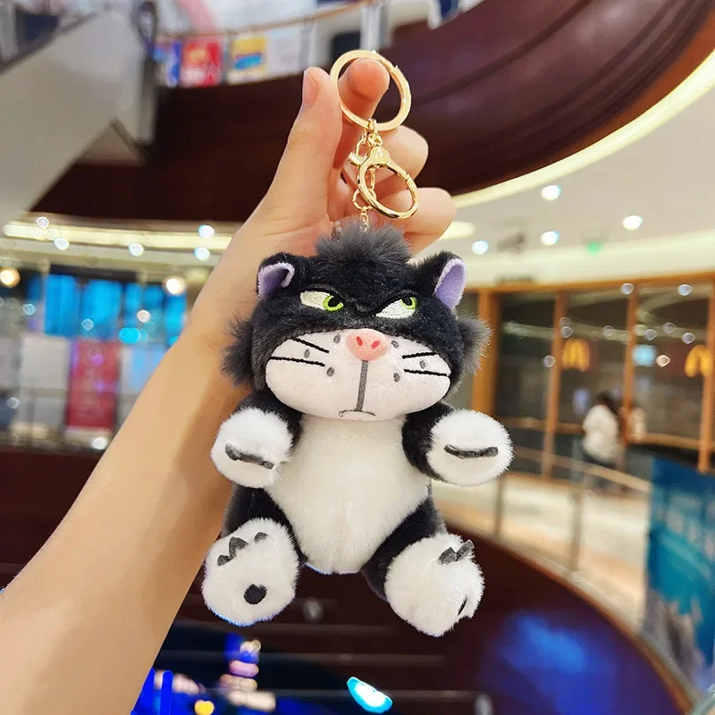 Cute Lucifer Cat Keychain Anime Movie Stuffed Doll Soft Lucifer Cat Plushie Girl Key Chain Birthday Gift Bag Pendant Girls Gift - view 6