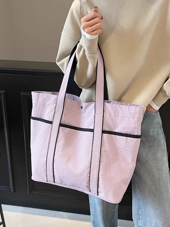 

Легкая большая нейлоновая сумка на одно плечо для женщин, дорожная большая сумка, водонепроницаемая, повседневная, для работы, весна...