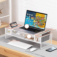 Double Layer Computer Screen Stand Bracket PC Monitor Riser Holder Laptop Cooling Bracket Desk Storage Shelves