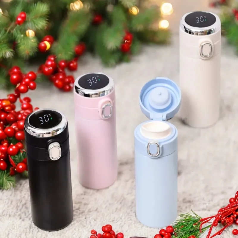 420ml Stainless Steel Temperature Display Thermal Mug Smart Thermos Bottle Coffee Tea Thermo Bottle Christmas Gift Water Bottle