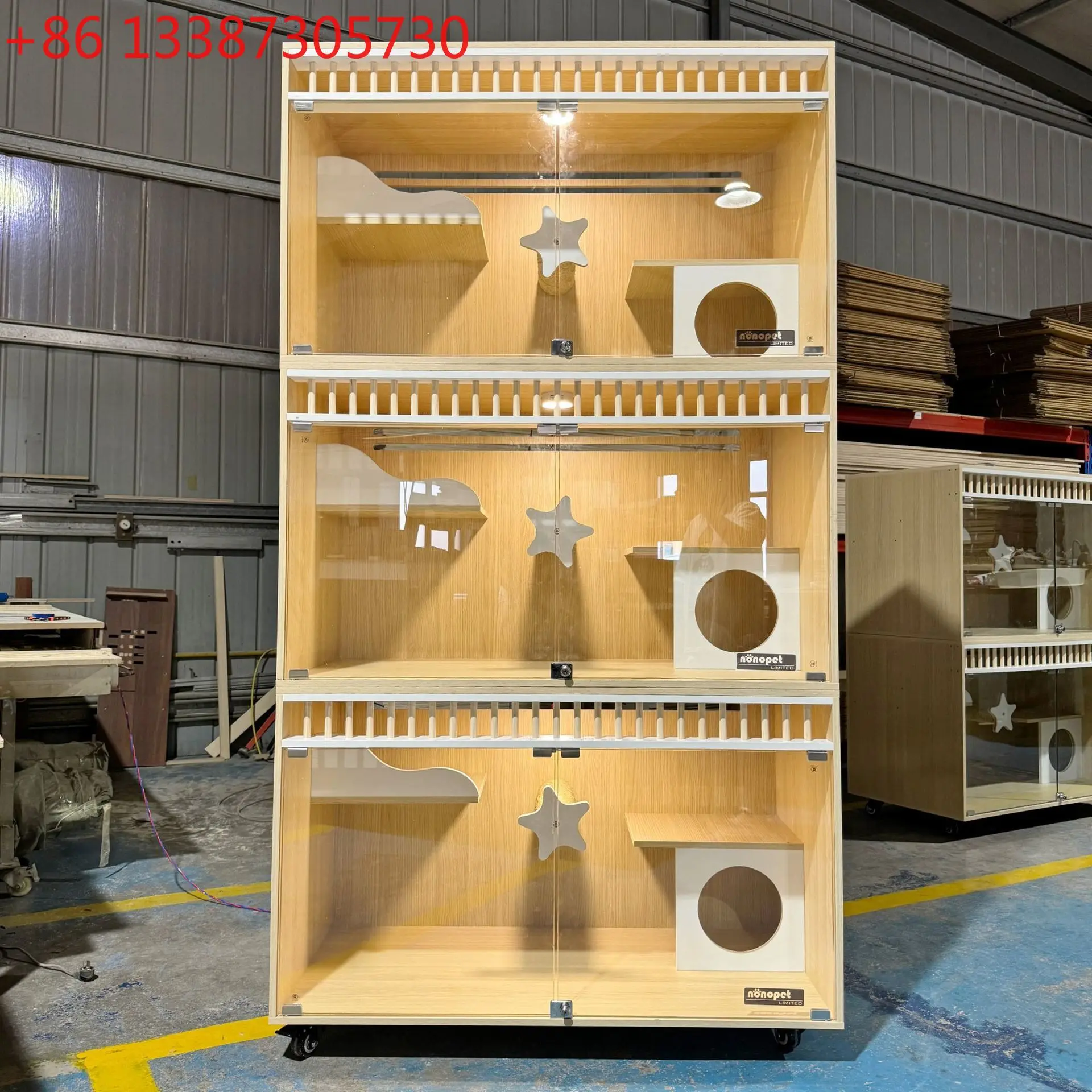 

Solid wood cat villa pet cat cabinet moisture-proof breeding cabinet