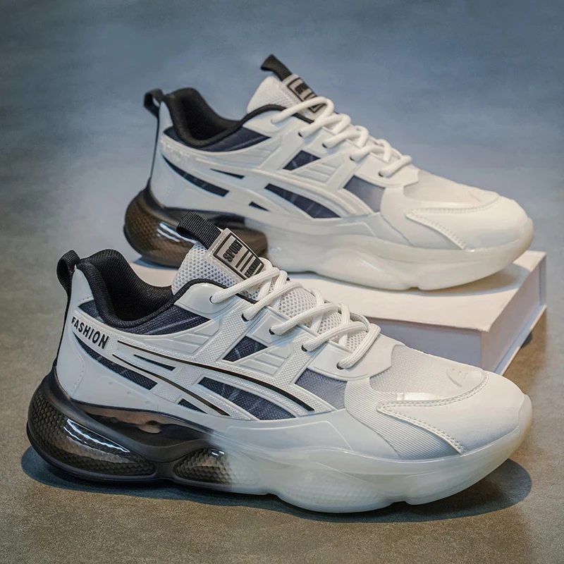 Korean-style fashion casual shoes for men, versatile and comfortable sneakers with thick soles, trendy street shoes for men