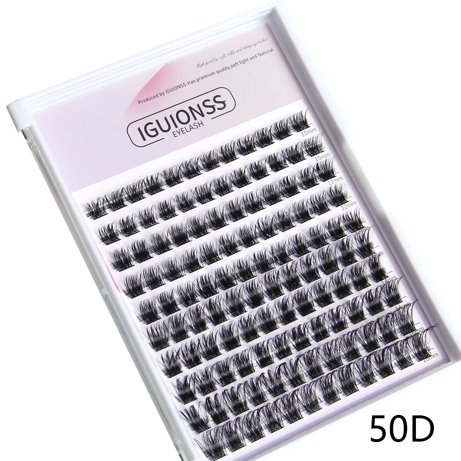 IGUIONSS Lash Clusters DIY Eyelash Extensions 120 Clusters Lashes 10-16mm 10 Styles C D dd Curl Individual Lashes