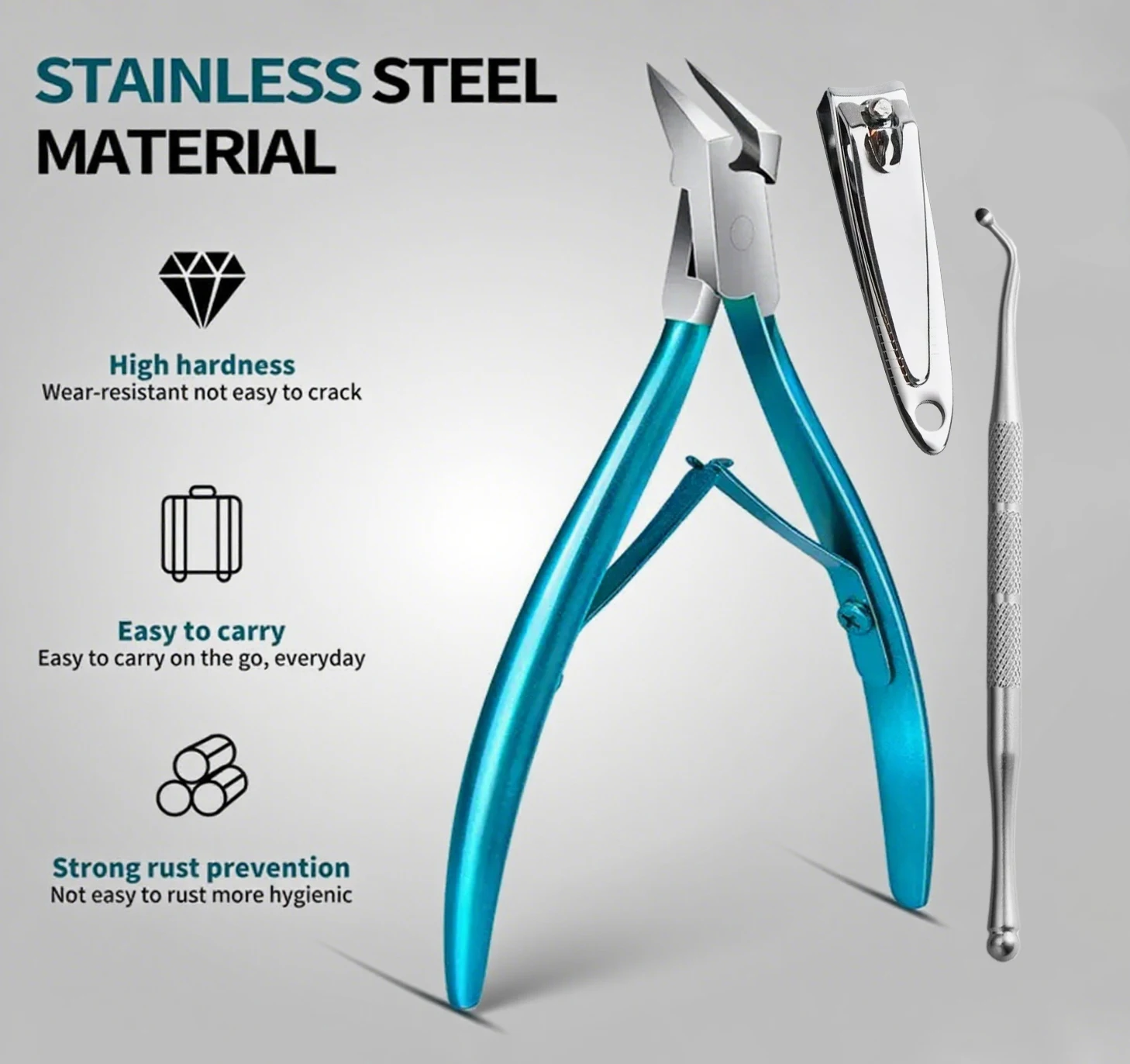 Obcinacz do paznokci u stóp na wrastające lub grube paznokcie, profesjonalny trymer do paznokci u stóp, szczypce do paznokci u stóp ze stali nierdzewnej.