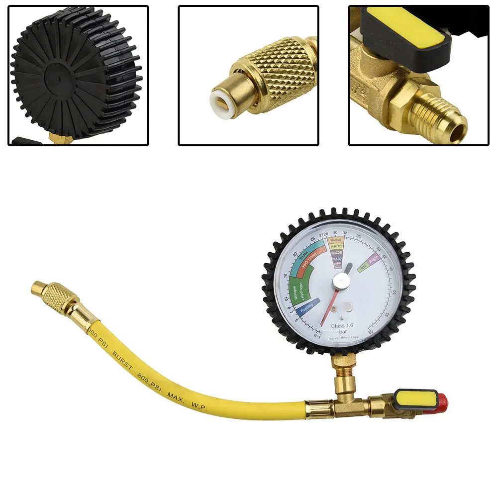 

Nitrogen Pressure Tester Air Conditioner HVAC Systems For R134a R22 R407C R410A Automobile HVAC Pressure Gauge Tools