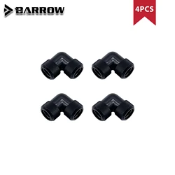 BARROW 4pcs G1/4'' thread Dual 90 Degree Rotary Fitting Adapter Rotating 90 Angle Adaptors use for OD12mm/14mm/16mm Hard Tube