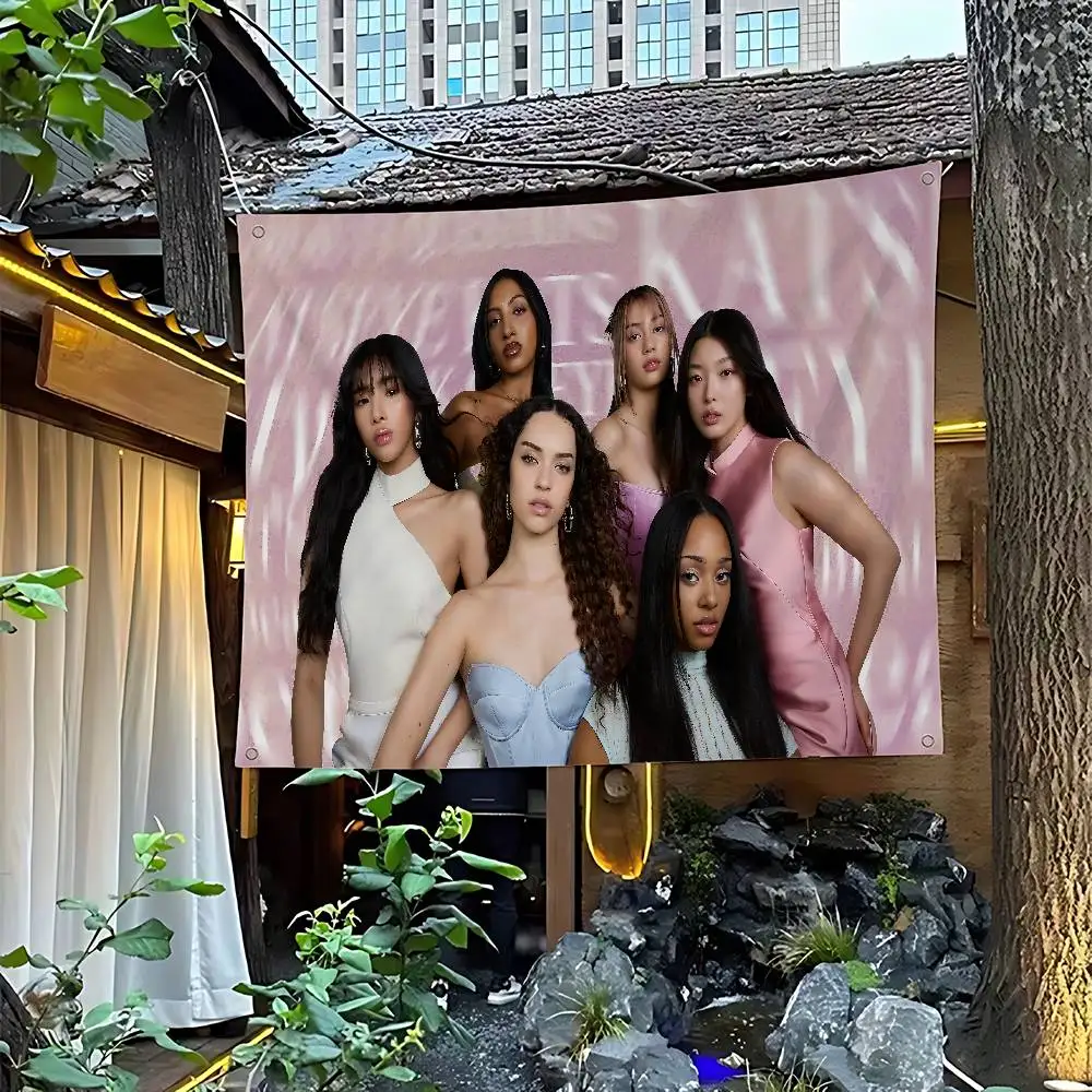 Popular Korea Kpop Band K-Katseye Large Size Shop Art Promotion Advertising Booth Flag Hanging Banners