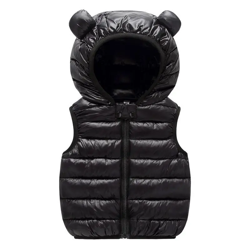 New Baby Boys Girls Gilet caldo Autunno Inverno Gilet in cotone con orecchie Capispalla per bambini Abbigliamento per bambini Giacca con cappuccio