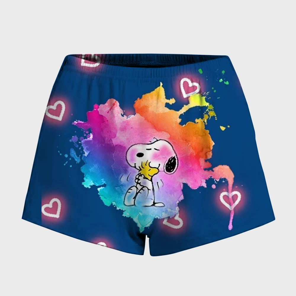 Snoopy print Fashion Fitness Running Athletic Tights Shorts Women Short Workout Legging Soft Yoga Fitness Clothing Sports Gym We
