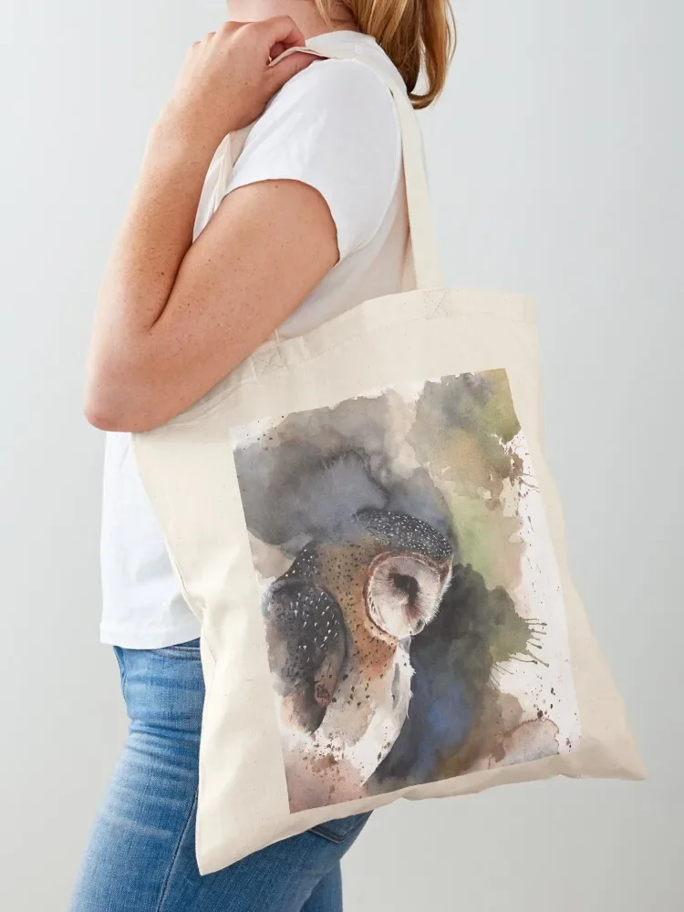 watercolor barn owl Tote Bag Lady bags shopper bags for women supermarket folding bag Portable shopping bag