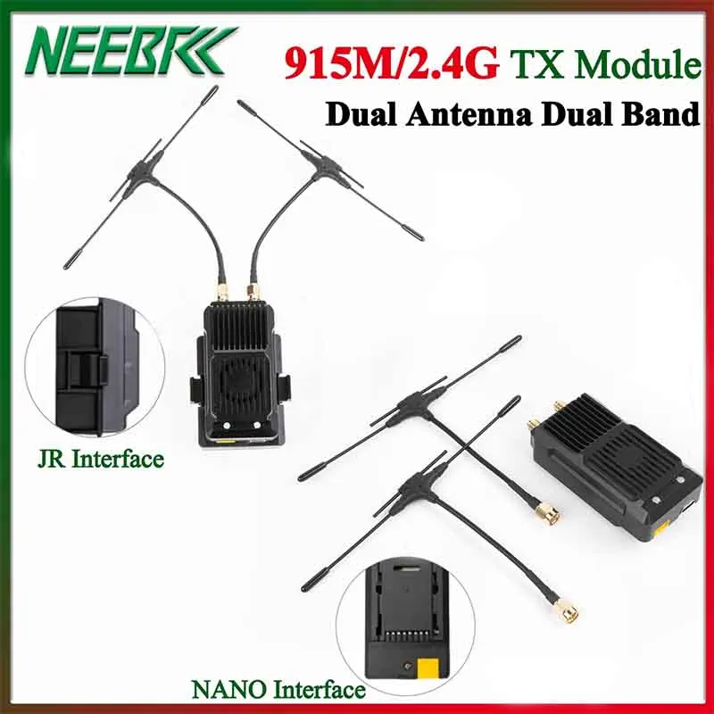 ELRS 915MHz/2.4GHz Gemini TX Module Dual Antenna Dual Band JR/Nano Interface ExpressLRS for FPV Long Range Drone Quadcopter DIY