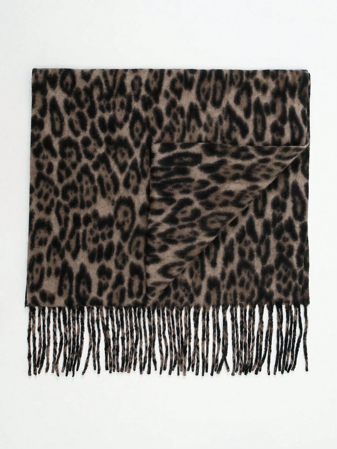 1PC Fashion Leopard Print Warm Women's Dark Brown Scarf Shawl Thick Bohemian Autumn Winter Wraps Scarf Suitable for Daily Wear image 4