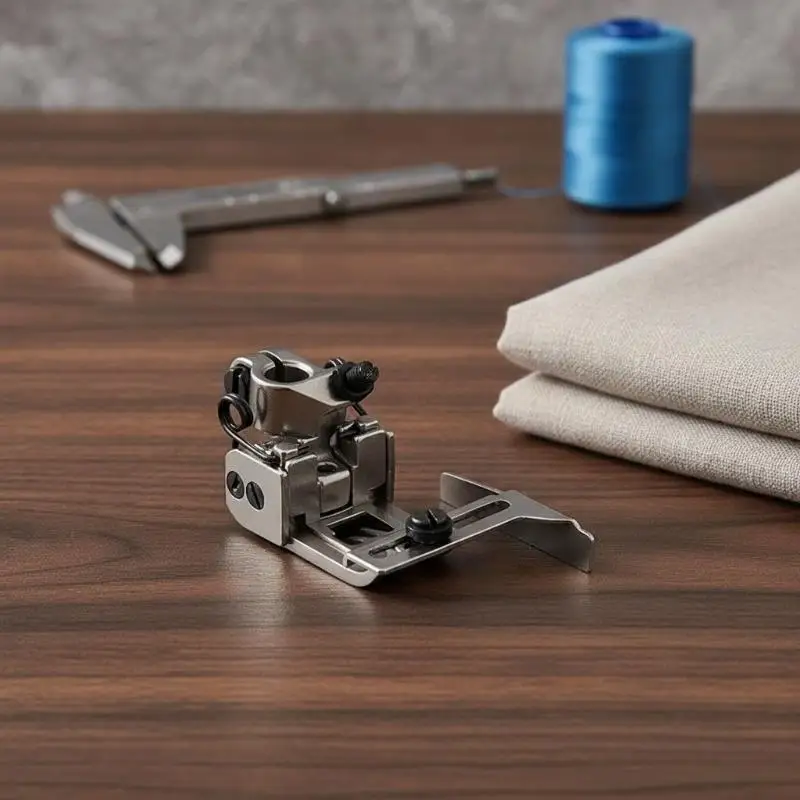 356 Adjustable Double Layer Hem Presser Foot All Stainless Steel For 3 Needle 5 Thread Coverstitch Machine 1.8-2.8cm Adjustable