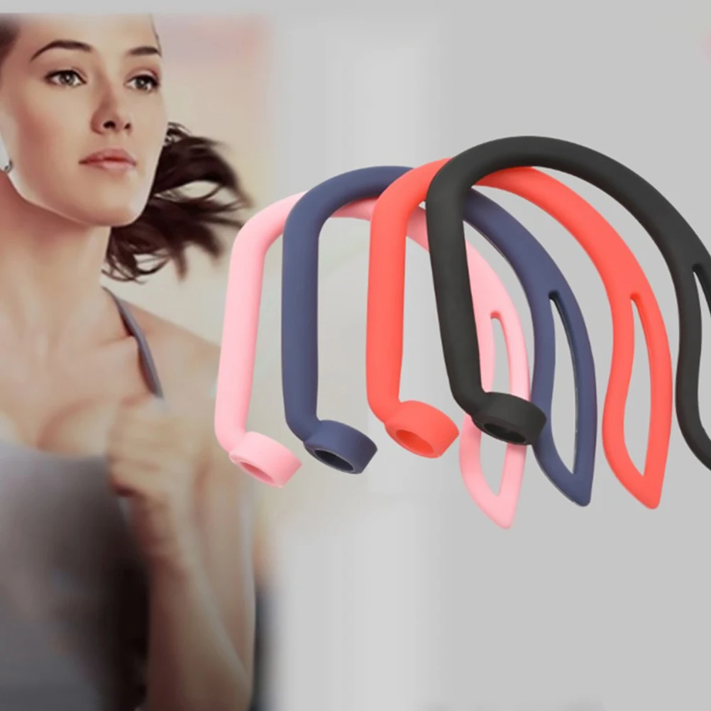 

4 Pcs Silicone Ear Hooks for Wireless Earbuds Protective Earhook Sports Headphone Holder Ergonomic Detachable Washable