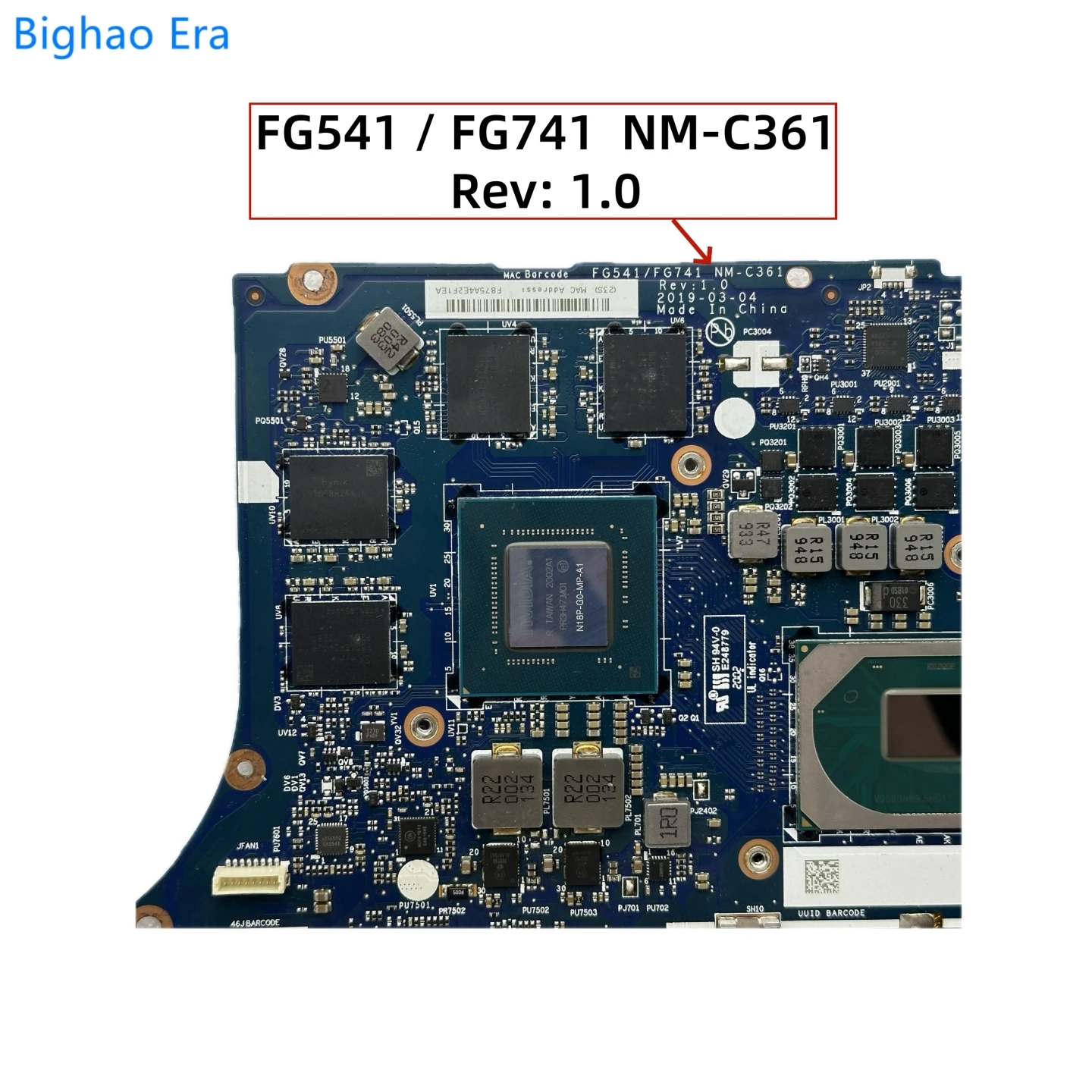 Placa-mãe portátil para Lenovo, NM-C361, NM-C362, L340-15IRH, L340-17IHR, i5-9300H, i7-9750HF, CPU, GTX1050, GTX1650, GPU, 0GB, 4GB de RAM