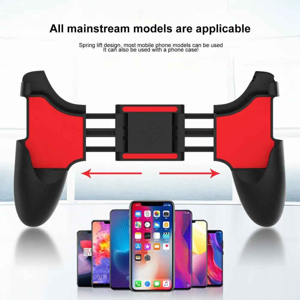 Mobile Phone Holder Non-slip Stretch Function Four-finger Linkage Bracket ABS Cell Phone Game Joystick Stand for Live Streaming