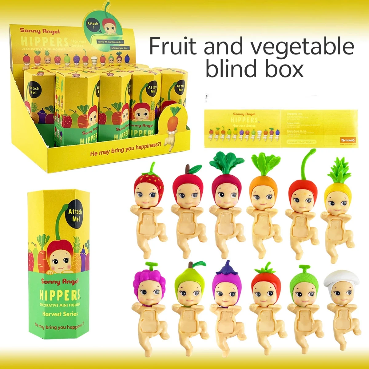 Nuovi prodotti popolari: Fruit Party Angelo Supporto per guancia Set di scatole cieche Decorazione per auto Decorazione per cellulare Cupido Anime fatto a mano