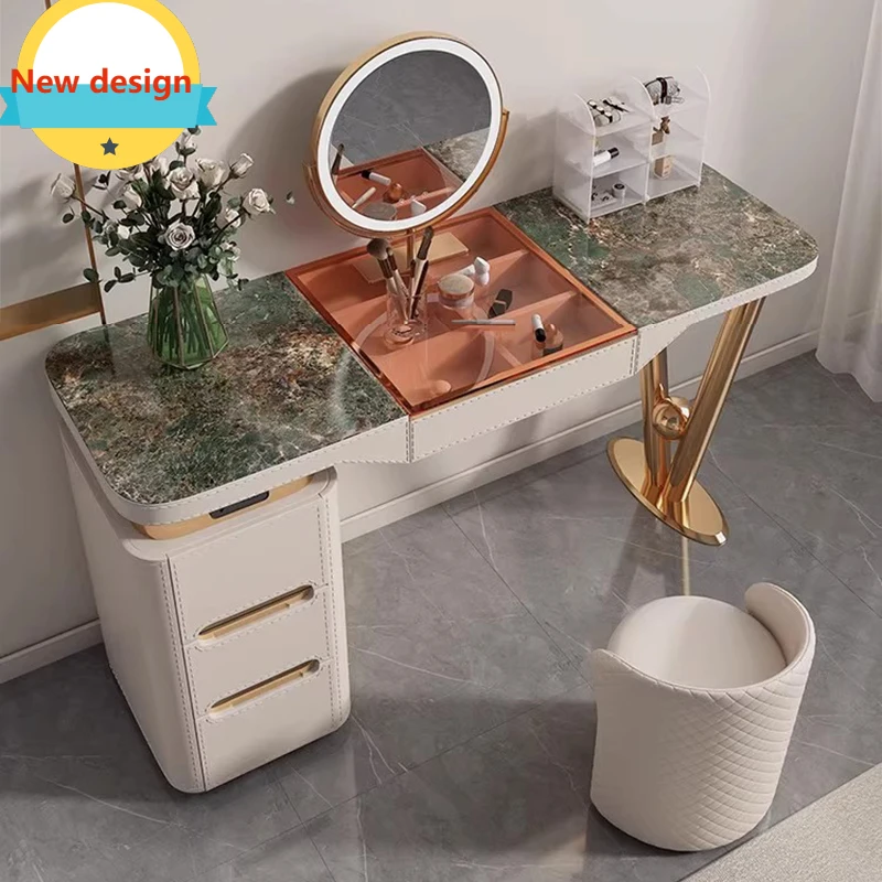 

c139 Bedroom Makeup Vanity Table Mirror Desk Chair White Dressing Table Cabinet Luxury Bedside Modern Penteadeira Home Furniture
