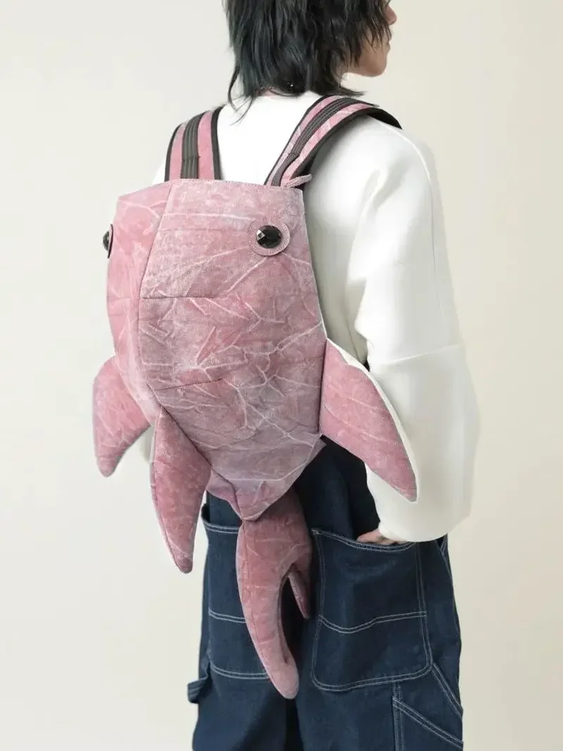 Whale Shark Shape Backpack Cartoon Personalized Animal Travel Bag Student Schoolbag Fashion Large Capacity Durable Knapsack