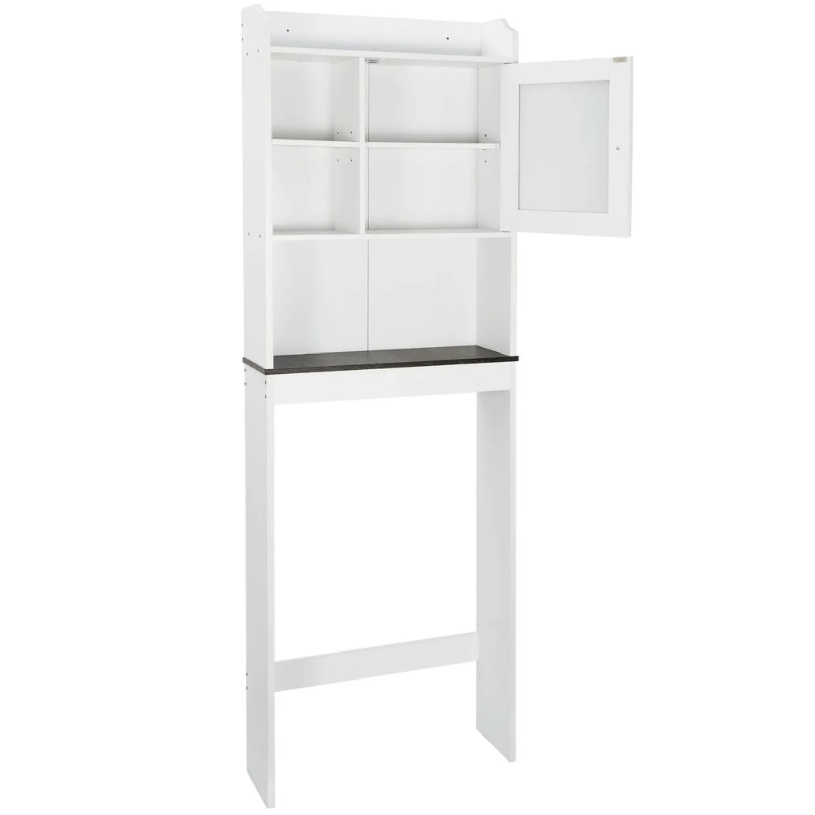 

Over The Toilet Bath Storage Shelf Cabinet Bathroom w/Adjustable Shelves White United States