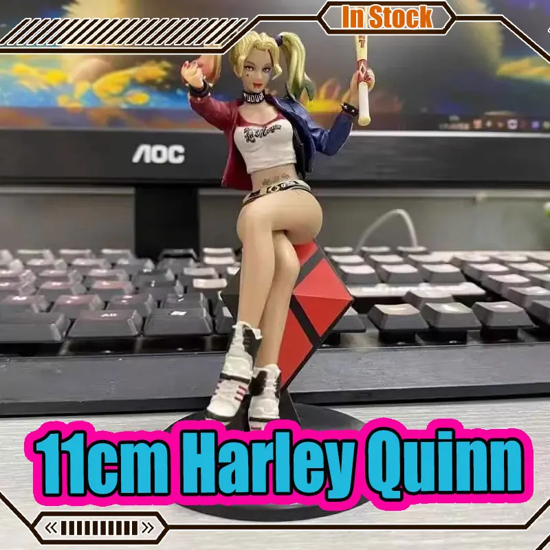 

11cm Harley Quinn Action Figure Suicide Squad Harleen Figurine War Damaged Police Car Collection Pvc Model Toys Gifts Customized