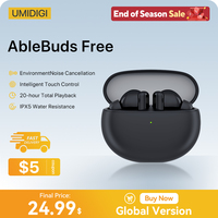 UMIDIGI AbleBuds Free Wireless Earphone 45dB Active Noice Cancelling IP55 Water Resistant Game Music Sports Bluetooth Headphones