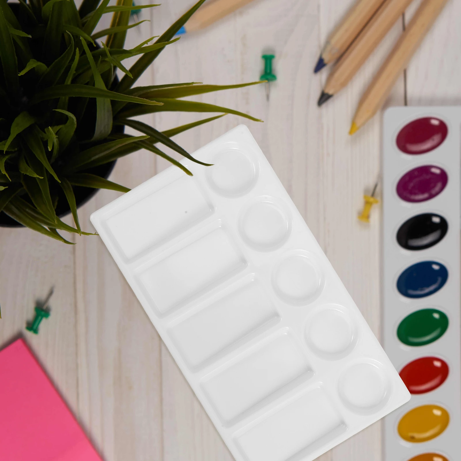 

Palette Leak Proof Artist 10-well Paint Painting Tray Portable Ceramic Ink Dish Imitation Large Travel