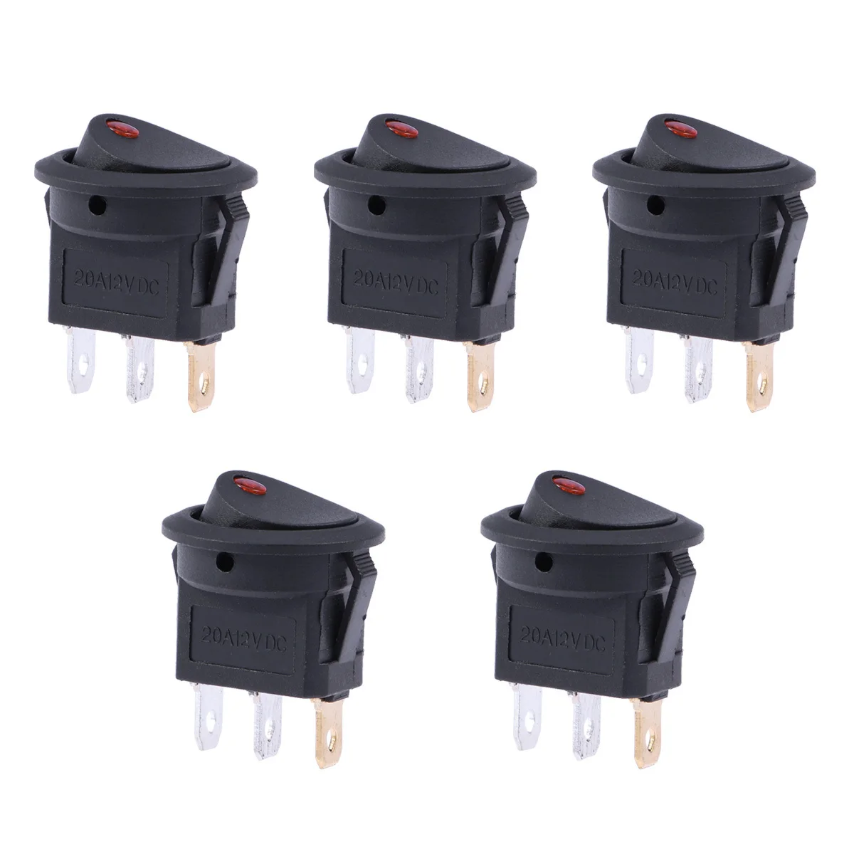 

5pcs 12V 16A 3-Pin Led Reset Round Push Button On Off For Motorcycle Car Boat 12V Push Button Switch 3 Pin Switch
