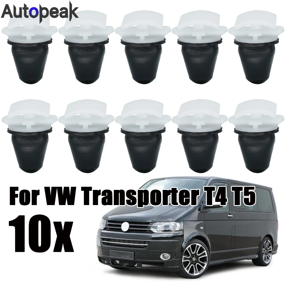 10x For VW Transporter T4 T5 Trim Panel Card Interior Clips Carpet Roof Lining Rubber Grommets Retainer Kit Auto Replacement