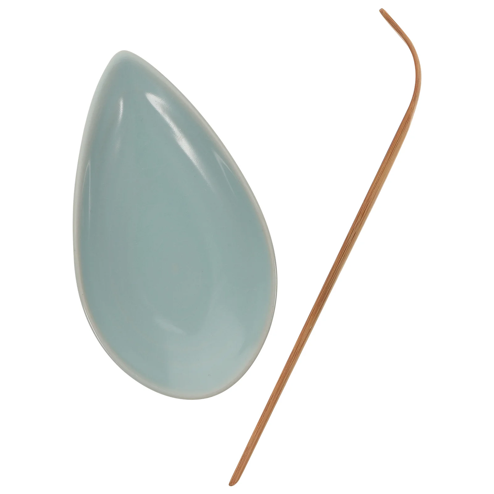 

1Set Ceramic Tea Scoop Smooth Edges Lightweight Practical Tea Leaf Holder Coffee Sugar Spice Scoop Coffee Bean Plate