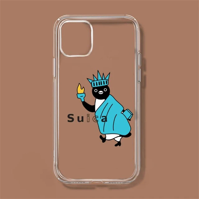 Suicaペンギンかわいい電話ケースiphone 11 12ミニ13 14プロxs max x 8 7 6sプラス5 se xr透明シェル -  AliExpress