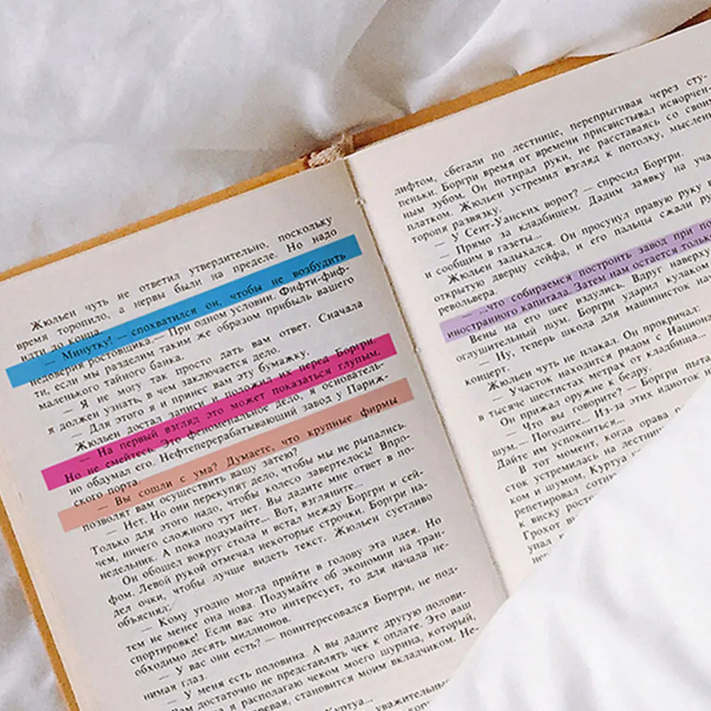 

6Sets Reading Page Marker Colorful Marker Stickers Smooth Writing Pet Material Bright Colors Eye-Catching Book Tabs