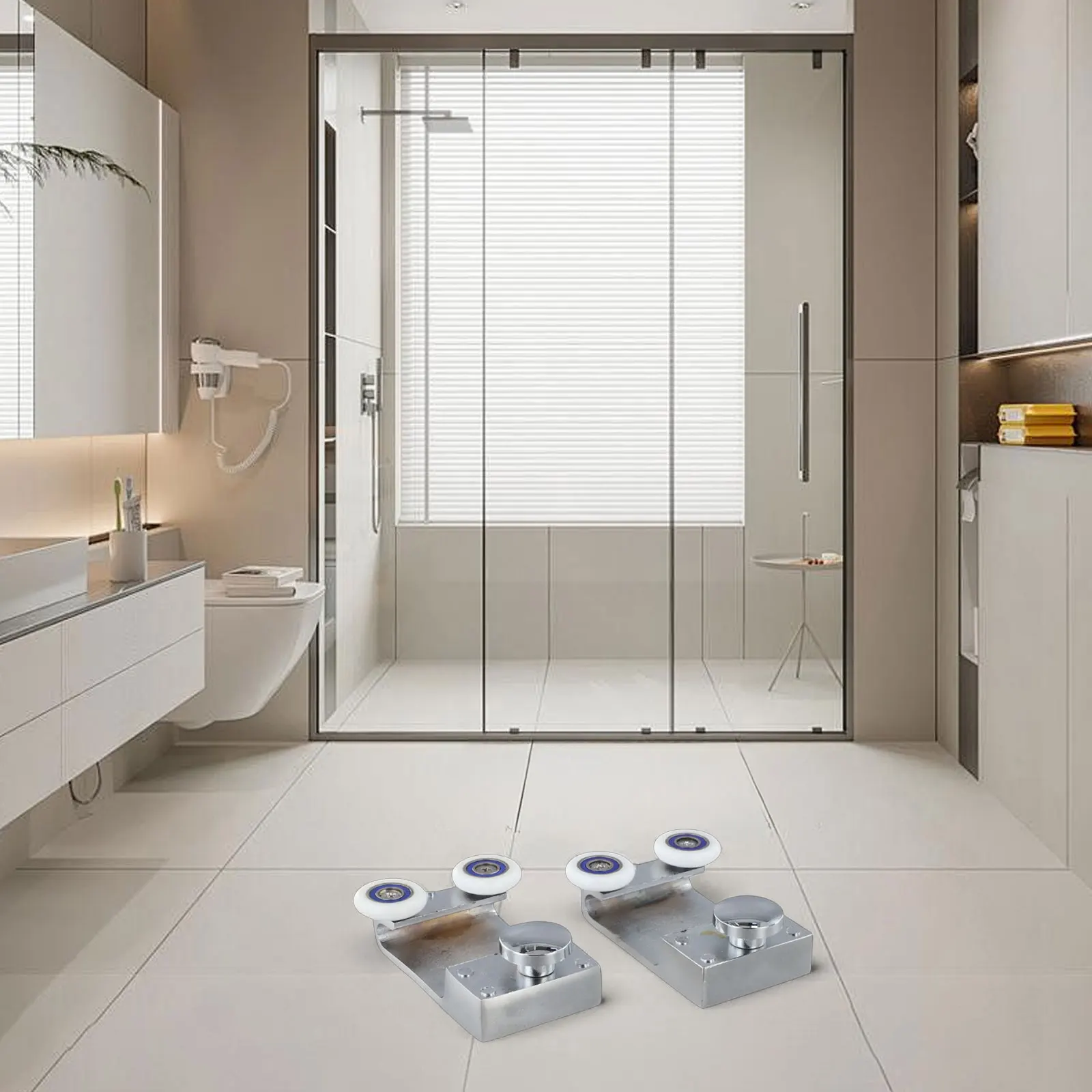 

Нейлоновые ролики для раздвижных дверей в ванную, улучшение для ванной, как показано, совместимы с различными дверями