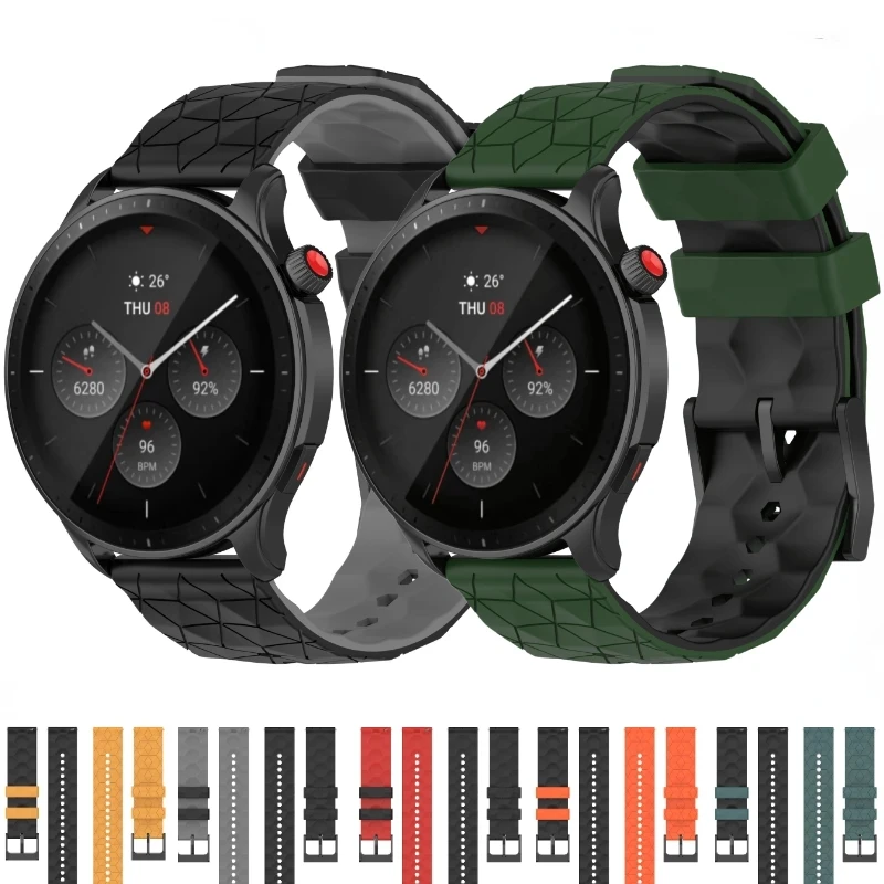 

Ремешок силиконовый для Amazfit GTR 4 3pro Huawei watch 4/GT2/3 Pro, 20 мм 22 мм, спортивный браслет для Samsung Galaxy Watch 6/5/4/3