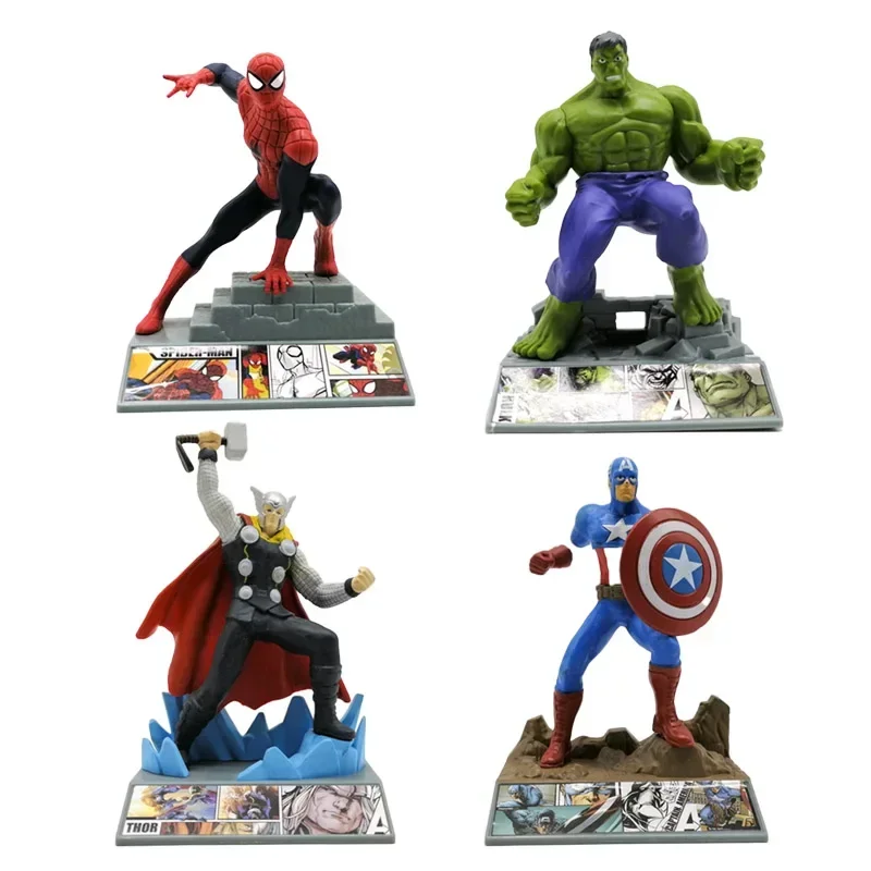 Avengerses Spidermans Iron Man Hulk Thor Captain America Action Figure Super Heroes Collection Ornaments Children Toys