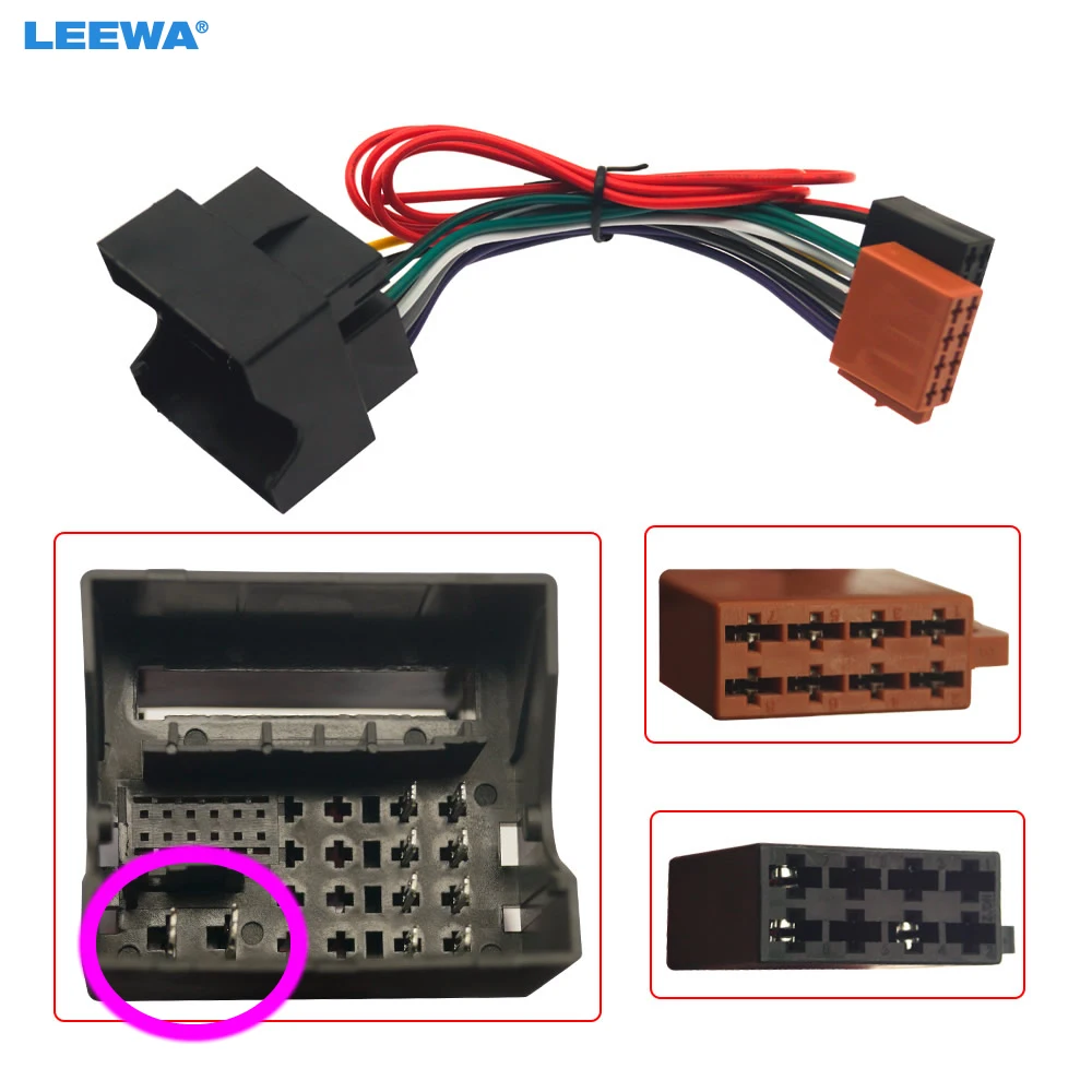 LEEWA Car Radio Harness Adapter For Volkswagen/Audi/Seat/Skoda With PQ Quadlock #CA6081