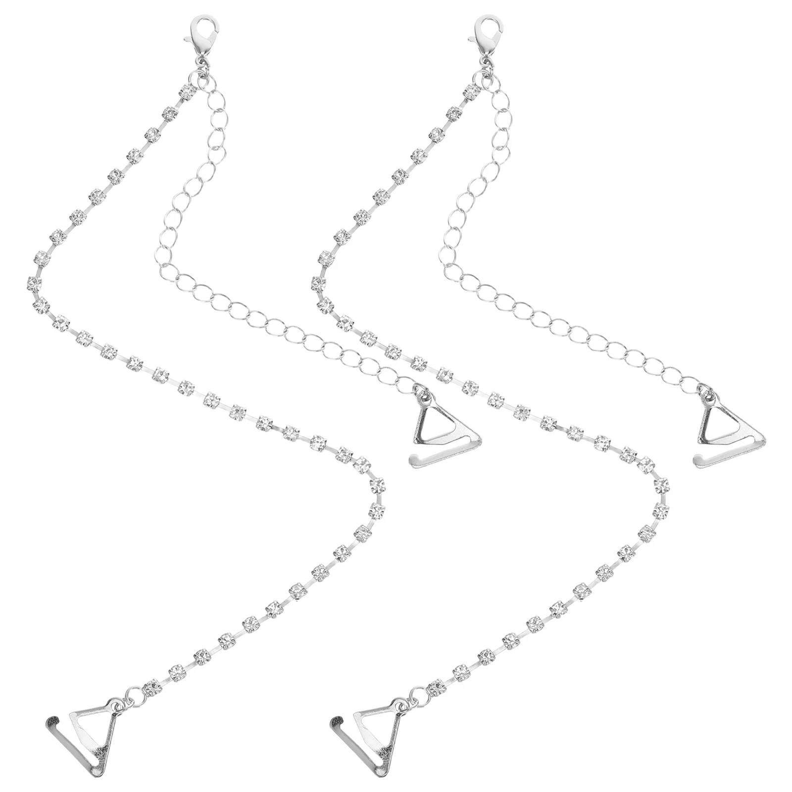 1 زوج حجر الراين أشرطة حمالات الصدر قابل للتعديل 35-48 سنتيمتر بلينغ كريستال سلسلة لحفل الزفاف الملابس الداخلية حزام استبدال النساء واحدة