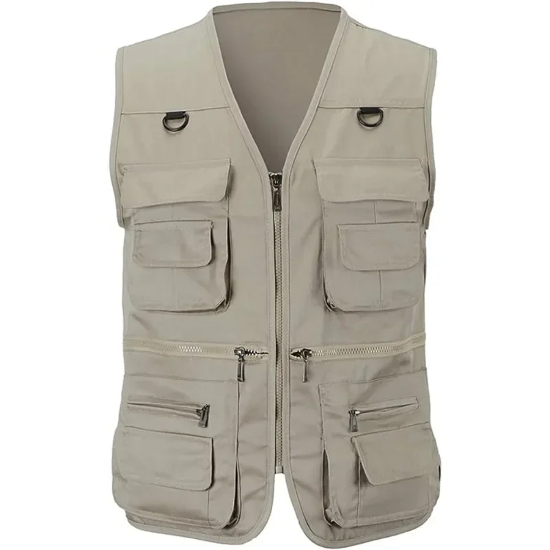 

Spring Autumn Men Fishing Vest Jacket Multi-pocket Sleeveless Tactical Vests For Outdoor Hunting Hiking Travel Casual Waistcoat