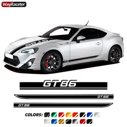 3 Pcs Car Hood Decal Racing Sport Engine Cover Door Side Stripes Skirt Stickers For Toyota 86 GT86 2012-2021 Accessories