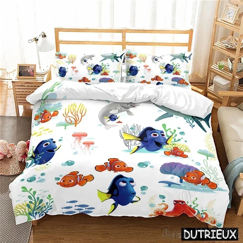 Disney Cartoon Finding Nemo Duvet Cover Set HD Comforter Cover for Kids Bedding Sets Bedclothes Bedroom Decor