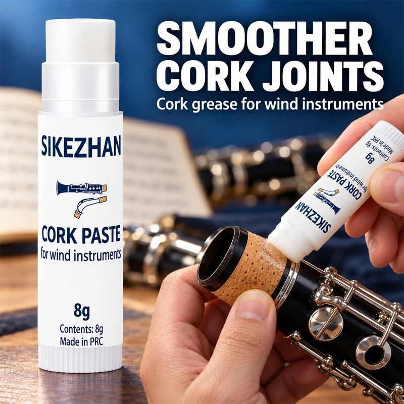 Odorless Softening Cork Grease Stick for Woodwind Instruments Flute Clarinet Saxophone Tenon Joint Protection 8g - SIKEZHAN