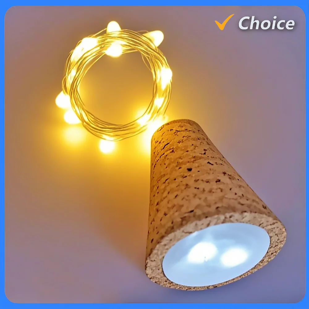 Wodden Bar LED Wine Bottle Cork 2M String Fairy Lights Christmas Decoration Led Bottle Lights Holiday Copper Wire Lights String