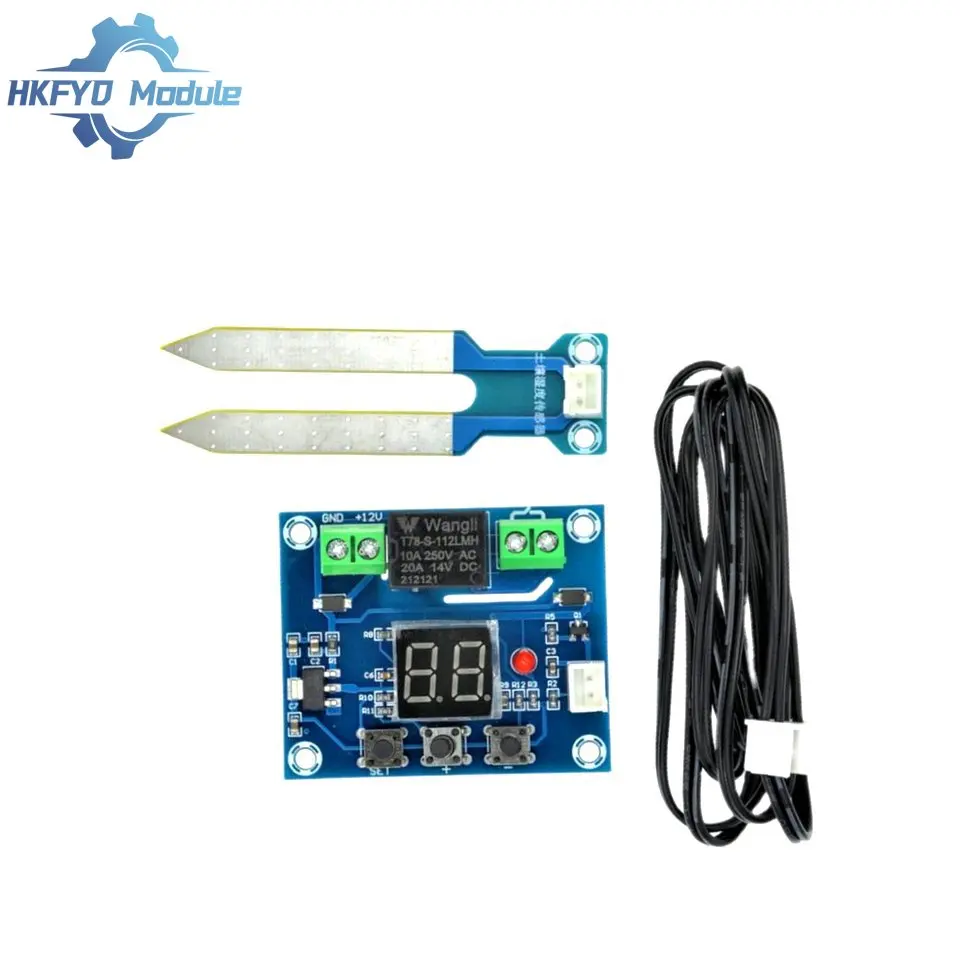 XH-M214 Humidity Controller Soil Sensor Module 20-99%RH Automatic Control Irrigation Computer System Red Digital Display Module