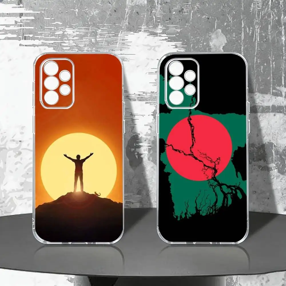 

B-Bangladesh Flag Phone Case For Samsung S25,S24,S21,S22,S23,S30,Ultra,S20,Plus,Fe,Note,10,9,5G Transparent Cover
