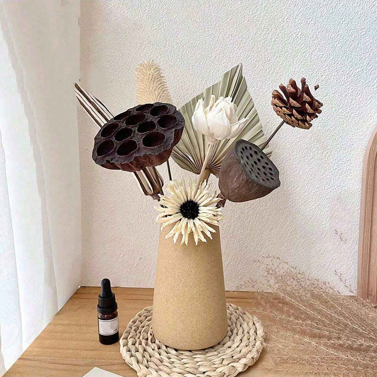 1pc minimalist ische Retro gefrostete Keramik vase, grobe Keramik runde Vase, kreative Heim dekoration,