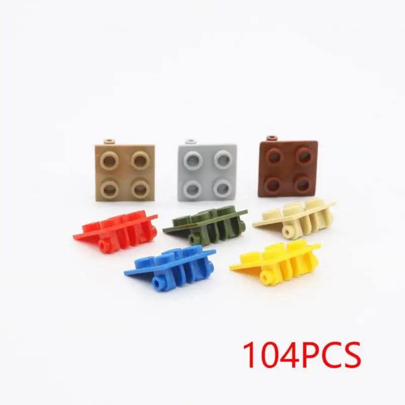 

50g/104PCS Building Blocks Parts MOC Panel Bricks 2 x 2 Hinge Top Plate Technical Particle DIY Assembles Toys Children Gift
