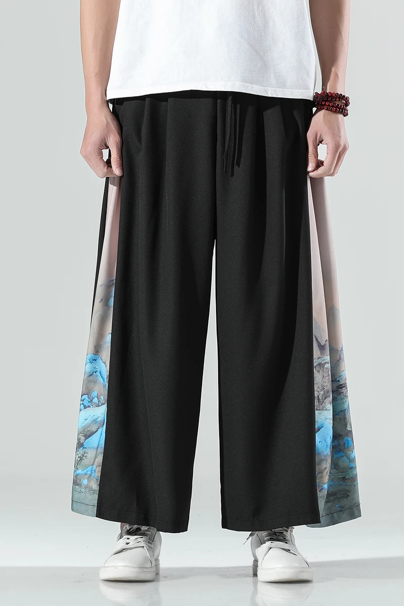 Neue Chinoiserie Herren-und Damen hose japanische Mode große lose Herren Sport hose Farbe passend zu großen Baggy Pants